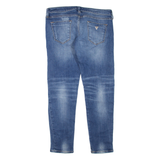 GUESS Distressed Ultra Low Womens Jeans Blue Regular Skinny Stone Wash W30 L28