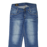 LEE Womens Jeans Blue Regular Straight Stone Wash W28 L25
