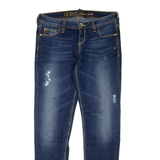 GUESS Distressed Premium Womens Jeans Blue Regular Skinny Stone Wash W28 L30