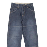 DICKIES Workwear Style Girls Jeans Blue Regular Straight Stone Wash W24 L25