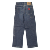 DICKIES Workwear Style Girls Jeans Blue Regular Straight Stone Wash W24 L25