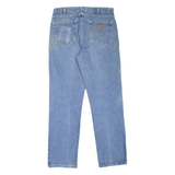 CARHARTT Workwear Mens Jeans Blue Regular Straight Stone Wash W34 L34