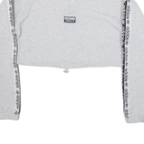 ADIDAS Cropped Womens Sweatshirt Grey 1/4 Zip UK 6
