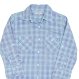 CARHARTT Womens Shirt Blue Check 3/4 Sleeve S