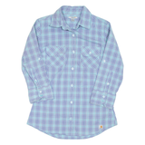 CARHARTT Womens Shirt Blue Check 3/4 Sleeve S