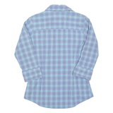 CARHARTT Womens Shirt Blue Check 3/4 Sleeve S