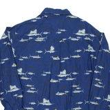 WOOLRICH Mens Shirt Blue Crazy Pattern Long Sleeve L