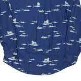 WOOLRICH Mens Shirt Blue Crazy Pattern Long Sleeve L