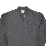 WRANGLER Mens Worker Shirt Grey Long Sleeve 2XL