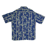 PIERRE CARDIN Mens Hawaiian Shirt Blue Floral L