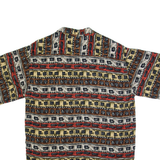 UNITED Seashells Mens Hawaiian Shirt Brown Crazy Pattern M