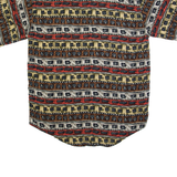 UNITED Seashells Mens Hawaiian Shirt Brown Crazy Pattern M