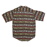 UNITED Seashells Mens Hawaiian Shirt Brown Crazy Pattern M