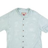 CARIBBEAN JOE Palm Tree Print Mens Hawaiian Shirt Blue Floral M