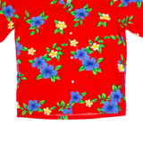 ROYAL CREATIONS Mens Hawaiian Shirt Red Floral L