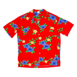 ROYAL CREATIONS Mens Hawaiian Shirt Red Floral L