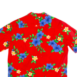 ROYAL CREATIONS Mens Hawaiian Shirt Red Floral L