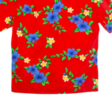 ROYAL CREATIONS Mens Hawaiian Shirt Red Floral L