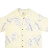 IVY CREW Mens Hawaiian Shirt Yellow Floral M
