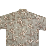 BATIK BAY Mens Hawaiian Shirt Grey Floral L