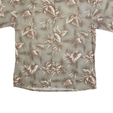 BATIK BAY Mens Hawaiian Shirt Grey Floral L