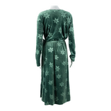 & OTHER STORIES Womens Wrap Dress Green Velvet Floral Long Sleeve Midi M
