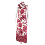 KAREN MILLEN Womens Day Dress Pink Viscose Floral Sleeveless Midi M