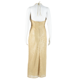 Womens Maxi Dress Gold Sleeveless Long S