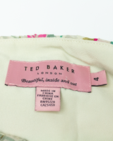 TED BAKER Womens Day Dress Beige Floral Sleeveless Midi M