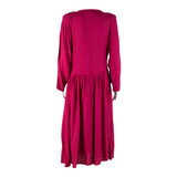 Womens Day Dress Pink Floral Long Sleeve Midi M