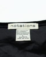 NOTATIONS Womens T-Shirt Dress Black Velvet Short Sleeve Midi L