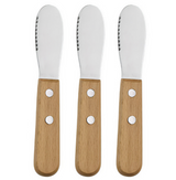Anygleam Natural Brown 3pcs Wooden Butter Knife Kitchen Food Kitchen Tableware