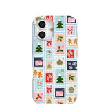 Powder Blue Noel Stamps iPhone 16 Case