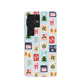 Powder Blue Noel Stamps Samsung Galaxy S25 Ultra Case