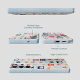 Powder Blue Noel Stamps Samsung Galaxy S25 Ultra Case