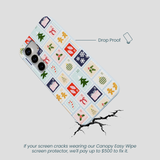 Powder Blue Noel Stamps Samsung Galaxy S25 Case