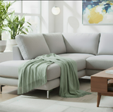 Anycozy Gray Faux Cashmere Throw Blanket – Diamond Knit Sofa Cover & Home Decor Accent