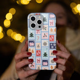 Powder Blue Noel Stamps Samsung Galaxy S25 Case