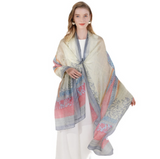 Anyyou 100% Mulberry Silk White Long Scarf Luxury Brand Women Beach Shawl Wear Swimwear Pashimina Face Shield Foulard