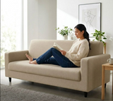 Anyseat 3-Seater Sofa Cover – Plain Beige Style Slipcover for Living Room Chair Protection