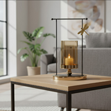 ANYDECO 34cm Candle Holder Flower Vase Tabletop Home Decor Modern Art Living Room Display House Decorative Crafts Ornaments with Metal Base
