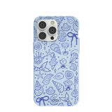 Powder Blue Ocean Charms iPhone 14 Pro Max Case
