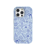 Powder Blue Ocean Charms iPhone 15 Pro Case