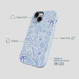 Powder Blue Ocean Charms iPhone 15 Case