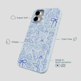 Powder Blue Ocean Charms iPhone 16 Plus Case