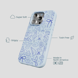 Powder Blue Ocean Charms iPhone 16 Pro Case