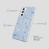 Powder Blue Ocean Charms Samsung Galaxy S22 Case
