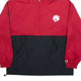 CHAMPION Hillcrest High Mens Anorak Jacket Red USA Hooded Colourblock L