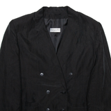 LINEA MILANO Womens Blazer Jacket Black Silk L