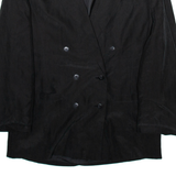 LINEA MILANO Womens Blazer Jacket Black Silk L